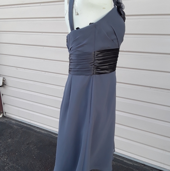 B2 pewter gray prom bridesmaid dress - Picture 2 of 3